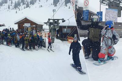 Cyclone Boris also provides fun, as this Flemish family in Austria testifies