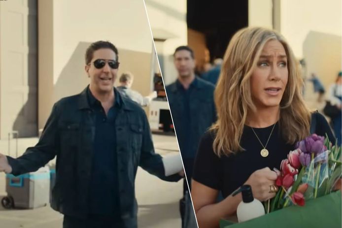 Jennifer Aniston en David Schwimmer in Super Bowl reclamespotje van Uber Eats.