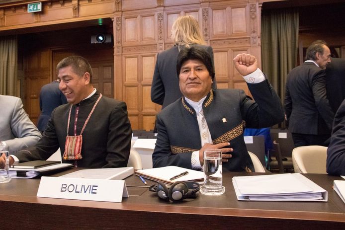 Le président bolivien Evo Morales à La Haye.