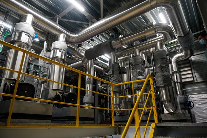 De distributiecentrale van het warmtenet in Agfa-Gevaert.