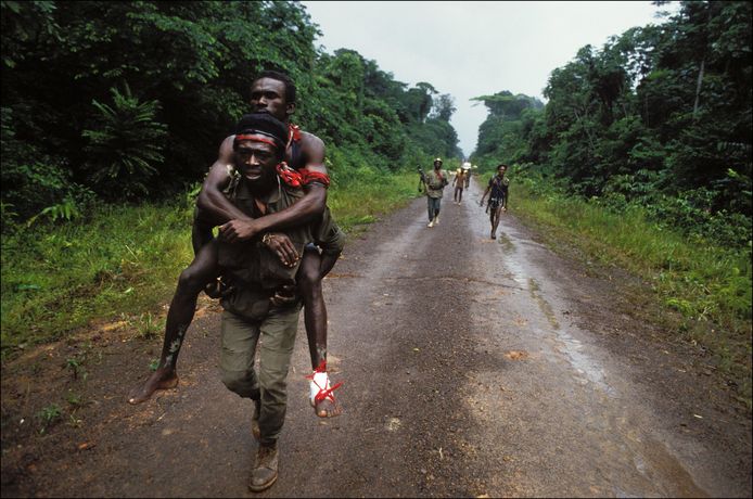 De rebellen van Ronny Brunswijk in Suriname in december 1986.