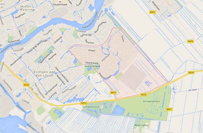 Postcodegebied 2925 in Krimpen aan den IJssel.