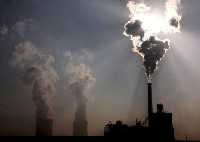 Een kolencentrale in de Chinese stad Baotou, tegen de Mongoolse grens.