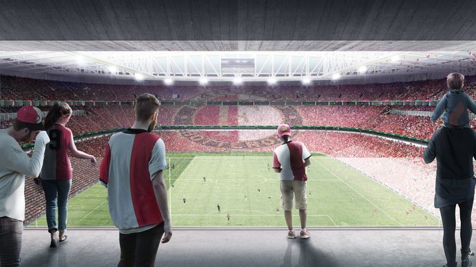Zo komen supporters in 2023 het nieuwe stadion binnen.