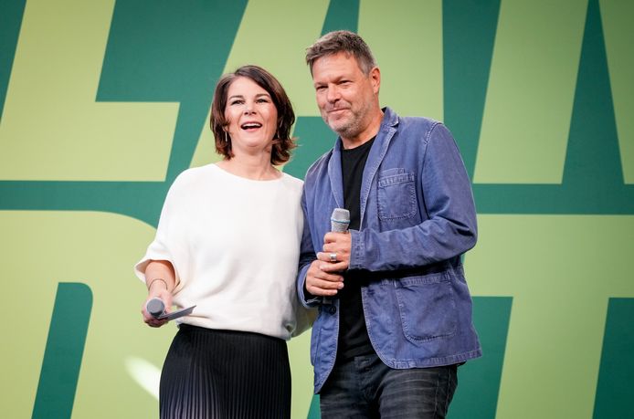 Annalena Baerbock en Robert Habeck, voorzitters van het Verbond 90/De Groenen (Bündnis 90/Die Grünen).
