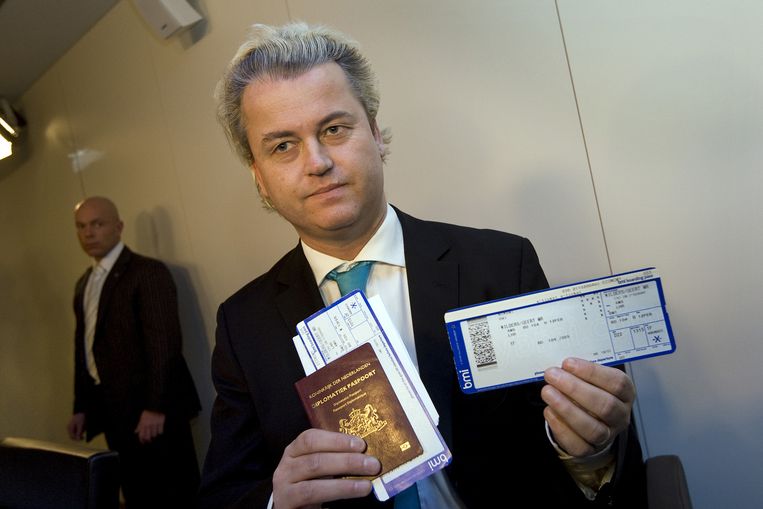 Wilders wilde op uitnodiging van een Brits parlementslid zijn anti-Koranfilm Fitna vertonen in het Hogerhuis. Foto ANP/Marcel Antonisse Beeld 