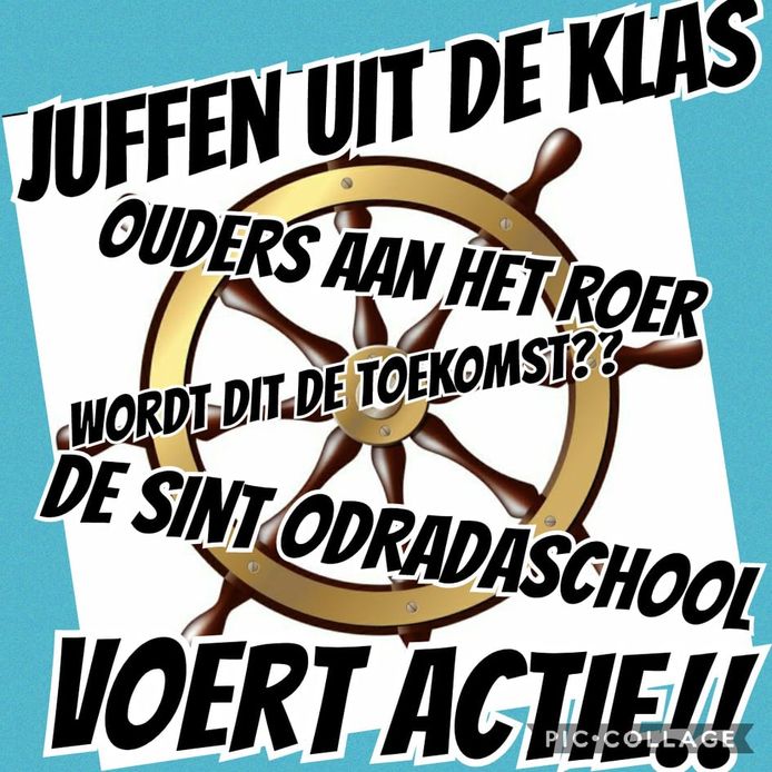 Pamflet stakingsactie St. Odradaschool Alem.