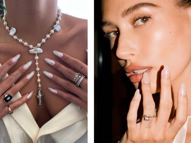 Nagels die doen watertanden: de ‘glazed donut manicure’ van Hailey Bieber gaat viraal