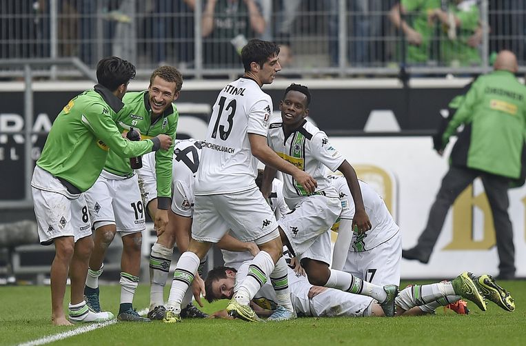 Wolfsburg verliest met 2-1 van Borussia Mönchengladbach. Beeld ap