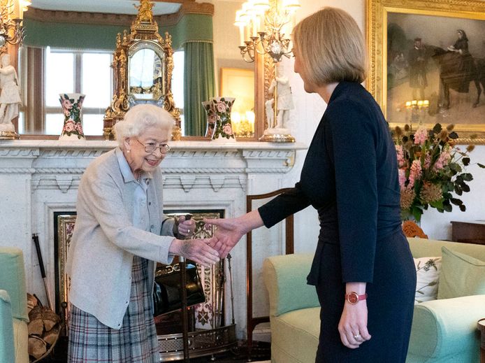 De toen kersverse premier Liz Truss op audiëntie bij Queen Elizabeth op 6 september.