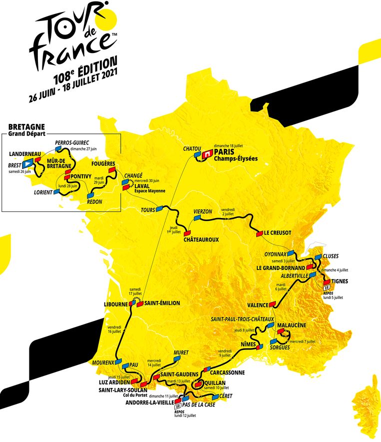 Het schema van de Tour de France 2021 is bekend, dit kunnen we verwachten