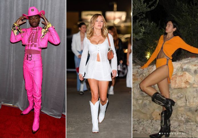 (L to R) Lil' Nas X, Sydney Sweeney and Dua Lipa