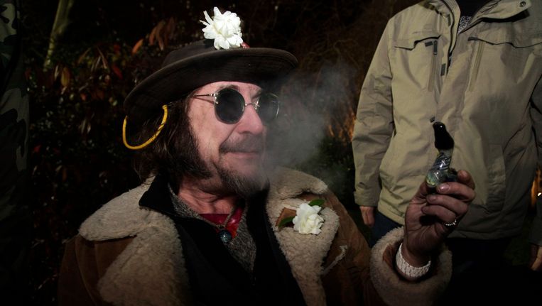 Wietfeestje bij de Space Needle in Seattle. Beeld AP