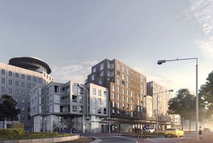 Toekomstig appartementencomplex De Johan van Beverwijck aan de Spuiboulevard in Dordrecht.