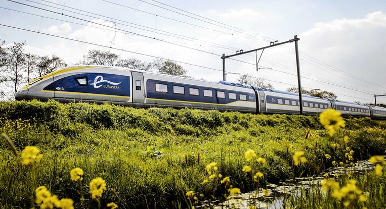De Eurostar die onder andere tussen Amsterdam, Brussel en Londen rijdt. Beeld ANP
