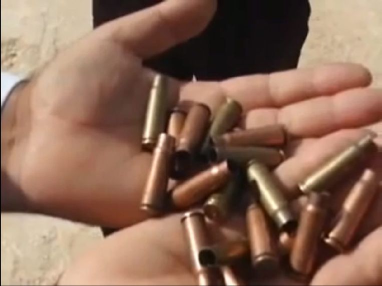 Kogels die op de demonstranten zouden zijn afgevoerd. Beeld epa