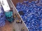 Snelweg vol bier na gekantelde vrachtwagen in VS