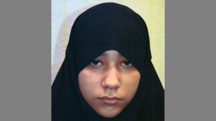 Safaa Boular (18), die in Engeland tot levenslang werd veroordeeld wegens het beramen van terroristische aanslagen.