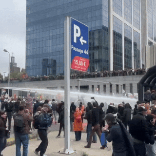Brusselse politie pakt twintigtal betogers op • Aantal demonstranten bijgesteld naar 80.000