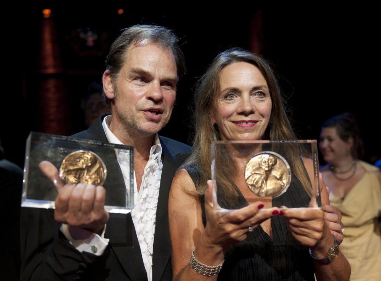 Hein van der Heijden en Marlies Heuer zondag in Amsterdam. Beeld anp