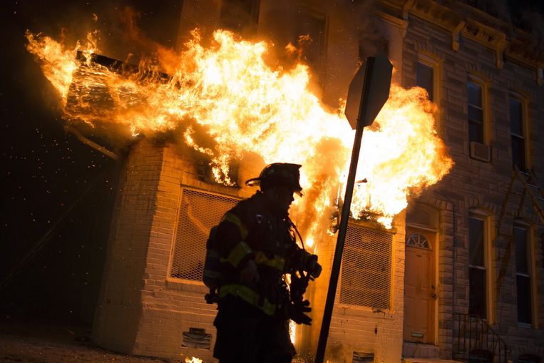 In Baltimore braken vorige maand hevige protesten en rellen uit na de dood van de 25-jarige Freddie Gray. Beeld epa