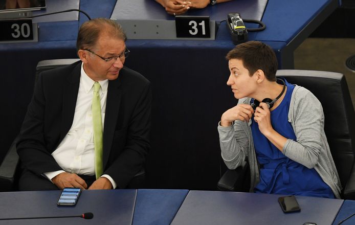 Philippe Lamberts met Ska Keller in het Europese parlement.