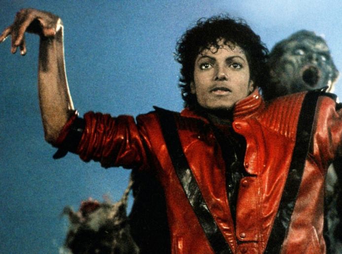 Michael Jackson in de clip van Thriller.