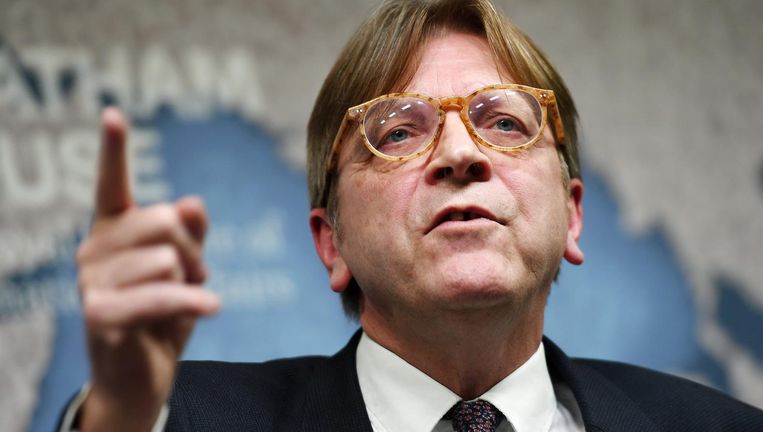 Guy Verhofstadt, die de Brexit-onderhandelingen zal leiden namens het parlement. Beeld epa