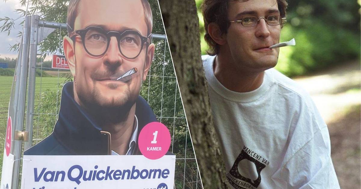 Onbekenden tekenen jointje op verkiezingsbord Van Quickenborne: “Ik ...