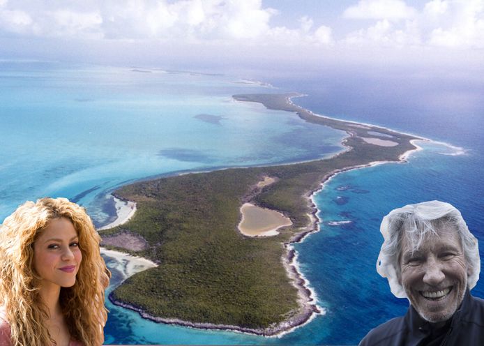 Het eiland van Shakira en Roger Waters en Shakira.