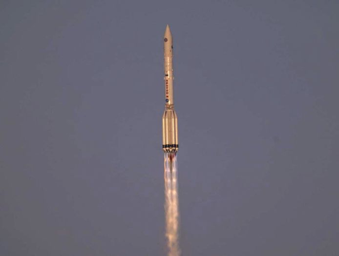 Vorige week woensdag vertrok de raket met daarin de robotarm en een nieuwe Russische uitbouw van het ISS vanaf ruimtebasis Bajkonoer in Kazachstan.