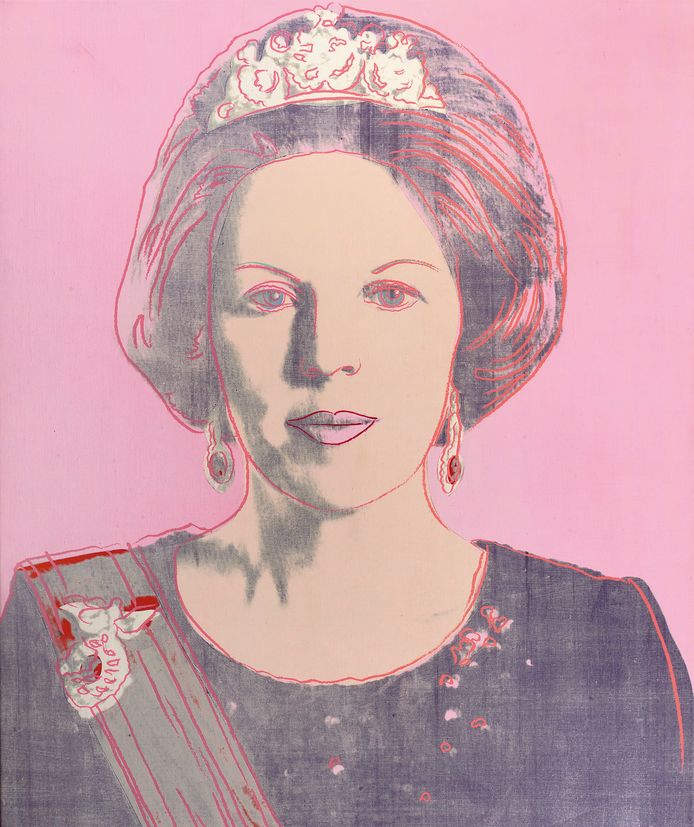 Andy Warhol, 'Queen Beatrix of the Netherlands', te zien in de tentoonstelling 'Vrouwen van Oranje' in museum Jan Cunen, onderdeel van de overkoepelende tentoonstelling 'Powervrouwen'.