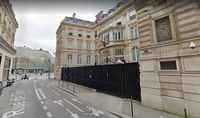 De ambassade van Qatar in Parijs.