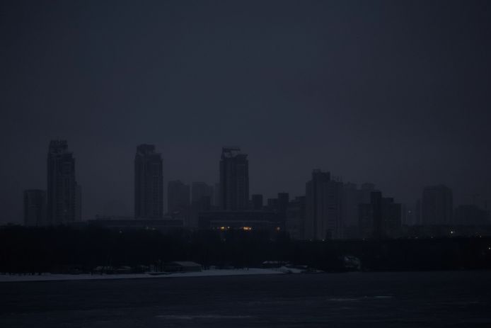 De stad Kiev gisteren zonder elektriciteit.