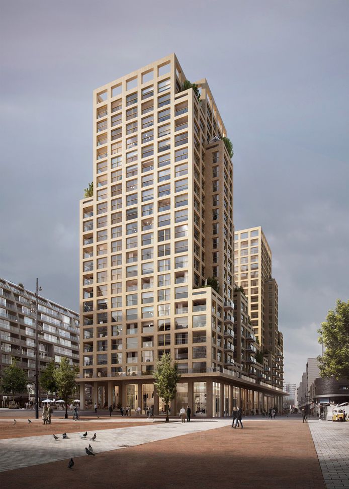 RottaNova aan de Hoogstraat. Op de achtergrond is nog een stukje van de Markthal te zien.