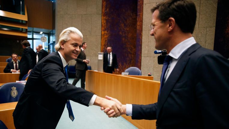 Wilders en Rutte hebben een pact gesloten: ze dreigen weg te blijven bij het debat van RTL als er meer dan vier partijen aan mee mogen doen. Beeld anp