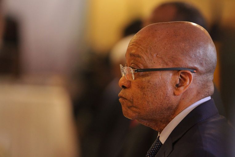 President Zuma op 29 april op een top van regeringsleiders uit Zuidelijk Afrika in de Zimbabwaanse hoofdstad Harare. Beeld ap