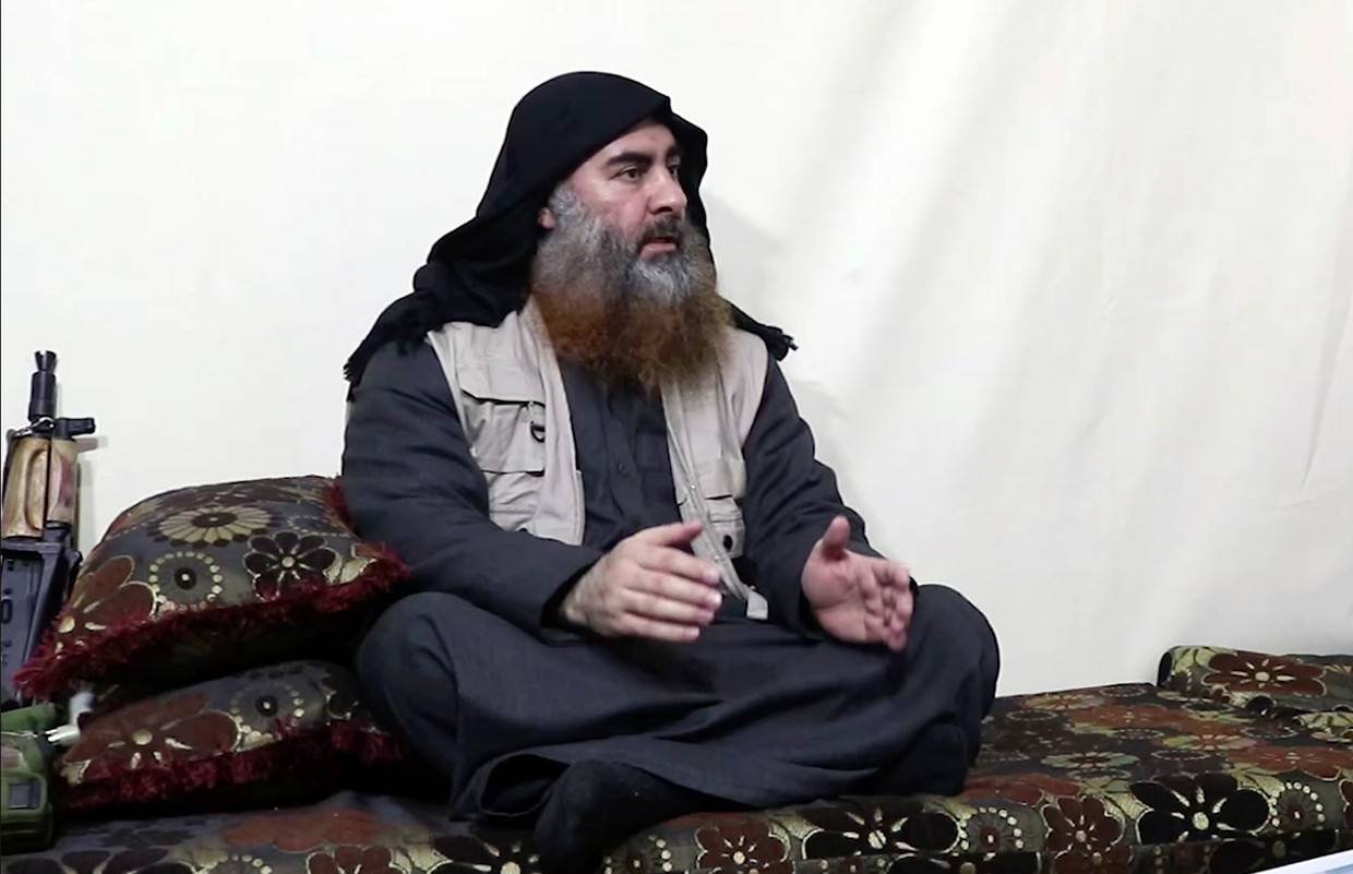 Abu Bakr al-Baghdadi op een video van april 2019. 