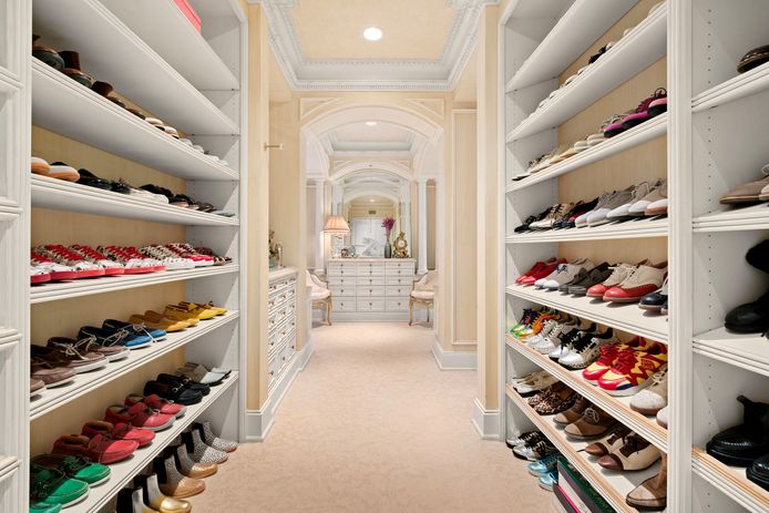 The dressing room that fits countless pairs of shoes.