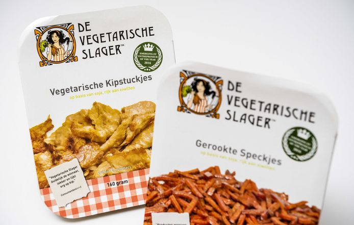 Vegetarische Kipstuckjes en Gerookte Speckjes. Er dreigt een Europees verbod te komen op deze productnamen.