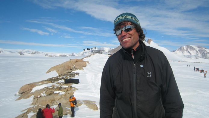 Alain Hubert op de Zuidpool.