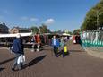 De Zevenaarse weekmarkt op de tijdelijke locatie aan de Oude Doesburgseweg.