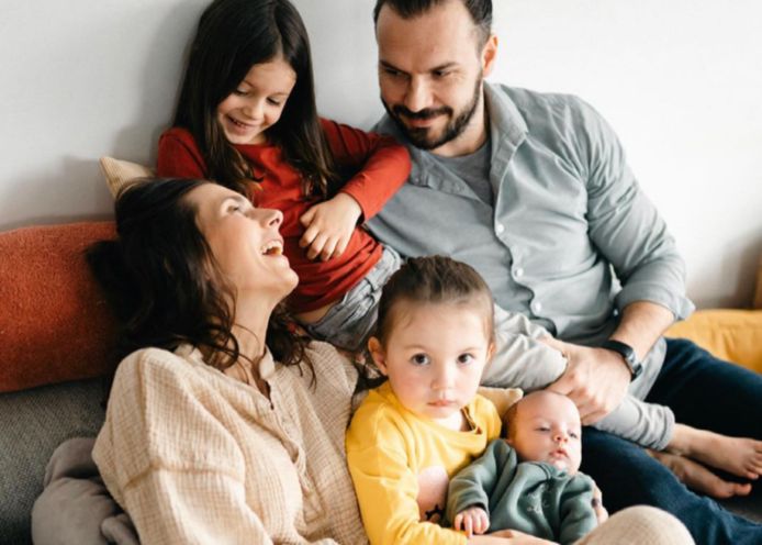 Lara, Steffen, Philippa, Romée en baby Gabriel enkele maanden geleden.