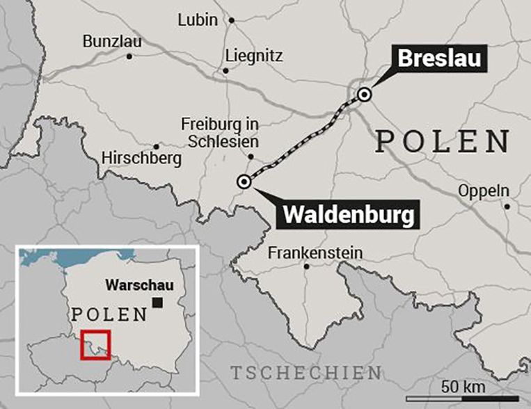 De regio rond Waldenburg in Polen. Beeld Bild