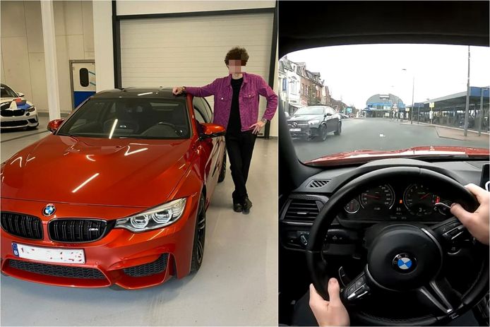 I.V.H. uit Meerhout maakt met zijn rode BMW M4 al maanden de wegen in Mol en omgeving onveilig