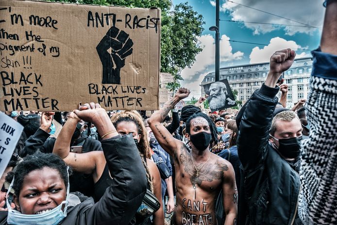 Archiefbeeld van de Black Lives Matter-betoging in Brussel.