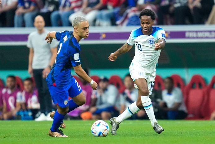 Sterling in de wedstrijd tegen de Verenigde Staten.