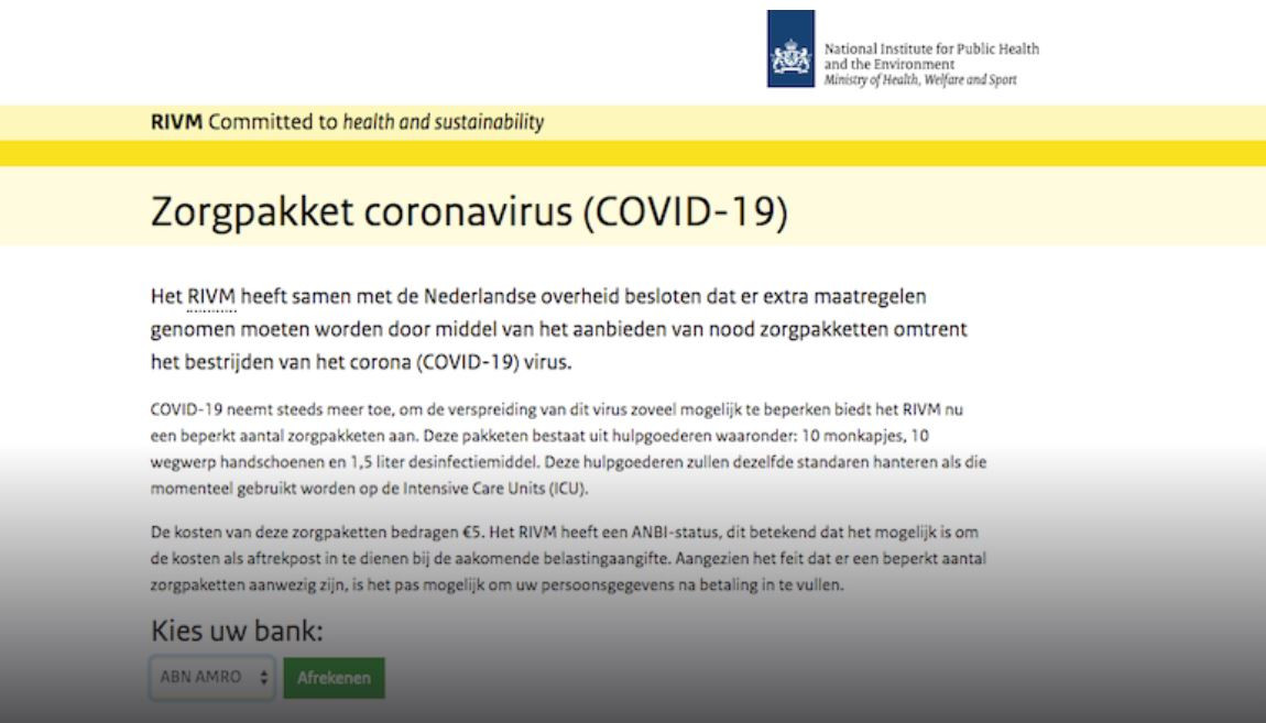 De nepwebsite van het RIVM.