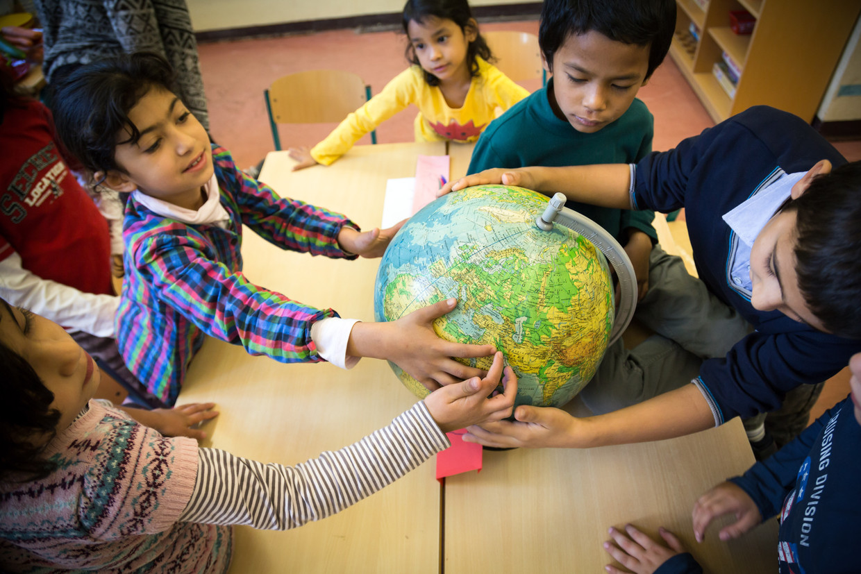 In grote steden als Hamburg en Berlijn heeft 40 procent van de kinderen een migratieachtergrond Beeld Gordon Welters/laif