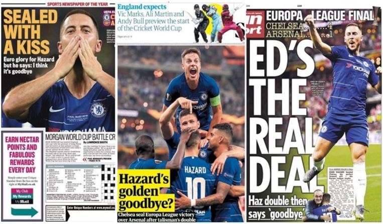 Engelse kranten zijn enthousiast over het laatste wapenfeit van Eden Hazard. Beeld rv